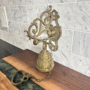 Antique Vintage Brass Wall Mounted Monastery Bell